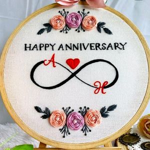 Couple Name Embroidery Hoop