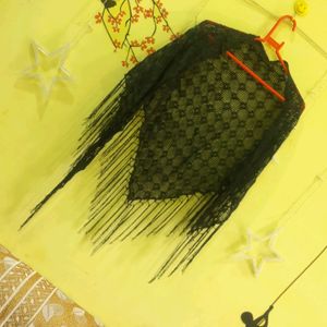 Black Crochet Thread Scarf🖤
