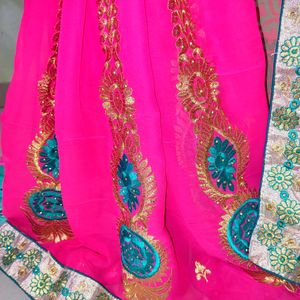 70% Off Today - Pink Saree with Stunning Design