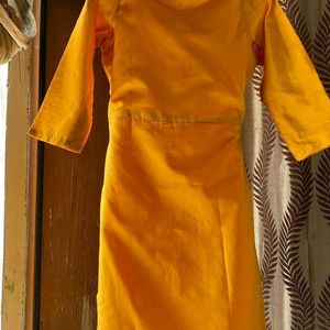 Mustard Yellow Taffeta Silk Kurta Pant Set