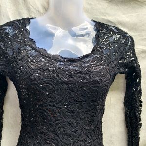 I. BLACK SPARKLING MINI BODYCON