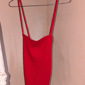 Red Backless Top