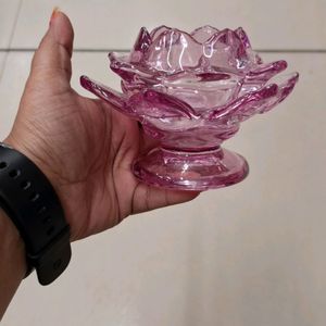 1pc Glass Lotus Candel Holder