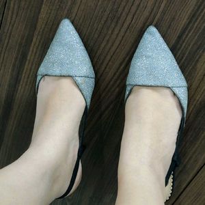 Imported Silver Glitter Heels