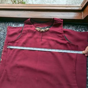 Maroon Cutwork Dress