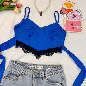 Prettylittlething Blue Sexy Top