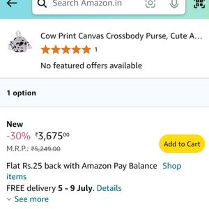 Cow Print Canvas Crossbody Bag