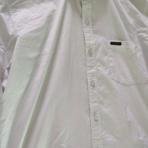 White Full Sleeves Cotton Shirt For Men, 40