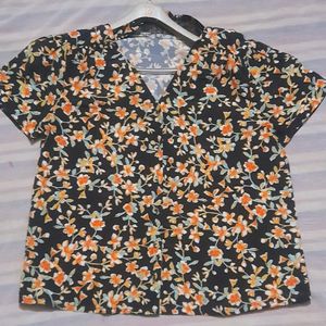 Yellow Black Top Shirt For Girls