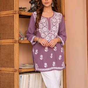 Short Chikankari Kurta