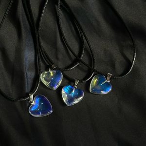 “Prismatic Heart Glow Necklace”