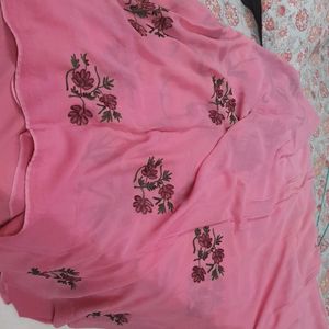 Pink Colour With Thread Embroidery