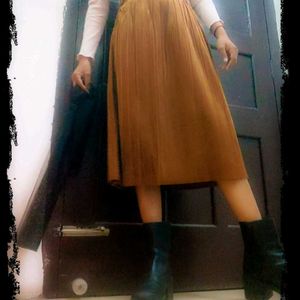 Pinteresty Brown Velvet Skirt