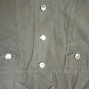 moss green denim jacket