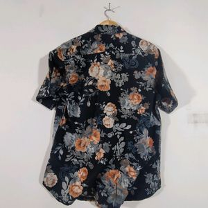 Black Floral Print Shirt (Men's)