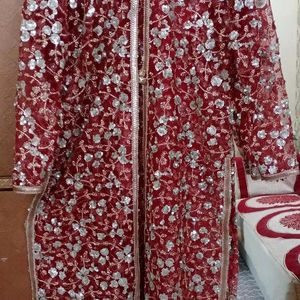 Red Upper With Dupatta