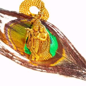 Presenting Radha Krishna Locket Brass Meterial