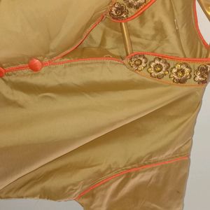 Long Kurthi With Satin Skirt