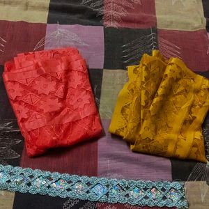 Lace For Dress ,Two Dupatta And 2 Kurti Combo