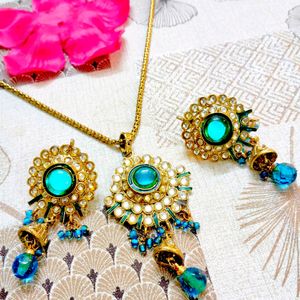 Jewellery Set BLUE Heavy Earrings