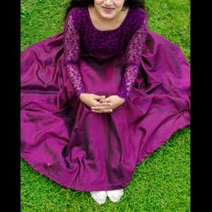 Beautiful Purple Art Silk Gown