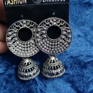 Oxidized Jhumki Earrings