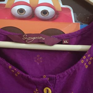 Purple And Golden Kurti