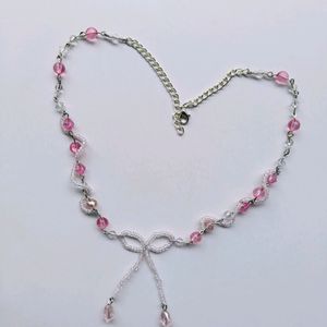 Coquette Beaded Bow Necklace
