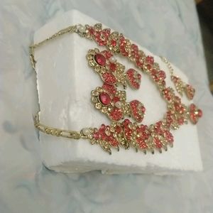 Red and Golden Necklace Set