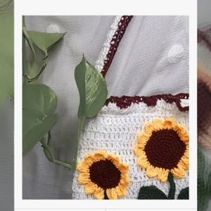 Comb Of Crochet Sunflower 🌻 Bag&Tulip Bouquet🌷