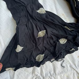 Black Colour Gown With Silver Embroidery