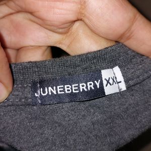 Juneberry Grey Sweatshirt With Multicolored Sleeve