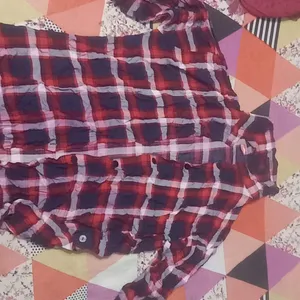 loose checked shirt (fine cloth)