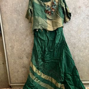 Green Full Work Gown