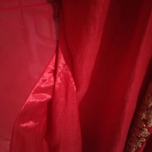 Red A Line Long Frock