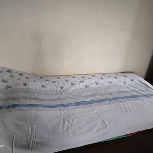 White Thick Denim Fabric Double Bed Bedsheet With