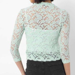 Lace Slim Fit High-Neck Top
