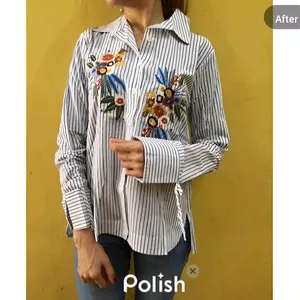 New Premium Cotton Stripped Embroidery Shirt