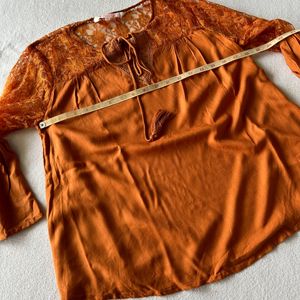 🧡Pretty Net Tunic/Top - S - Used