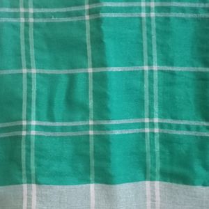 Sea Green   Checks Saree