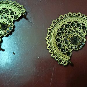 Golden Oxidised Earrings