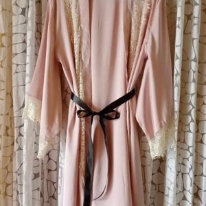 Luxury Kimono Lace Satin Dress Gown/Robe