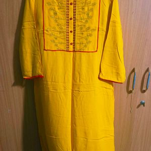 Mustard Yellow Kurti For Sale