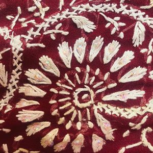 Beautiful Maroon Chikankari Short Kurti