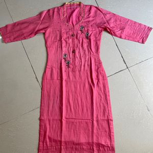 Pink And Blue Kurta Set For Women