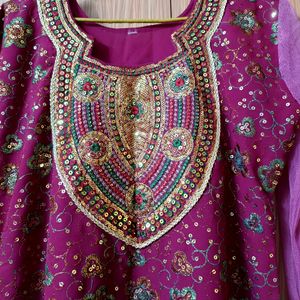 Heavy Sequins Worked Kurti Set