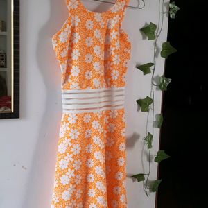 Orange Floral Dress