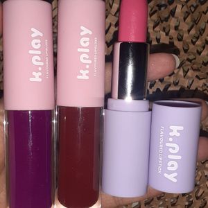 (COMBO OF 4 MYGLAMM K.PLAY LIPSTICK & LIP GLOSS )