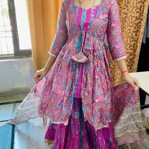 Aachho Jodha Chanderi Gotta Patti Sharara Set