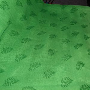 Green Multicolored Printed Saree